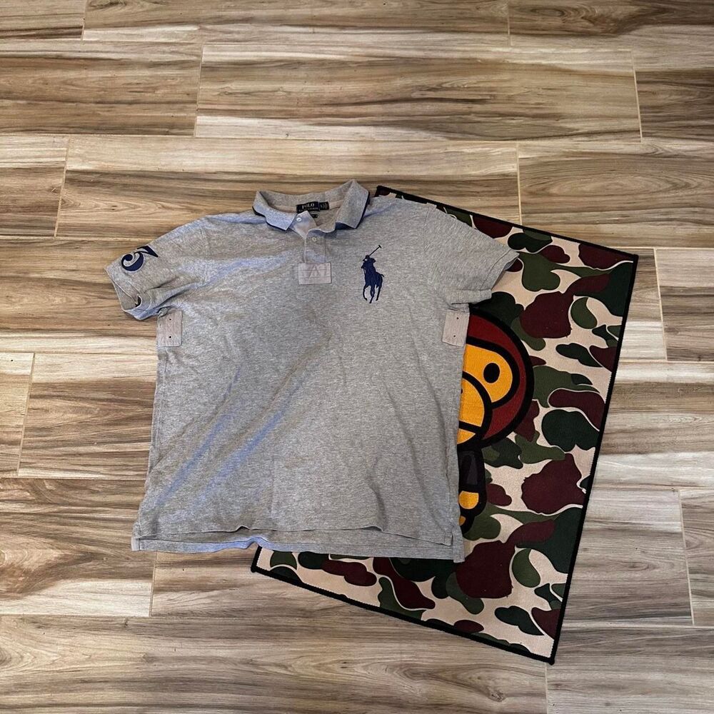 Gray Y2K Polo Ralph Lauren Big Pony #3 polo shirt